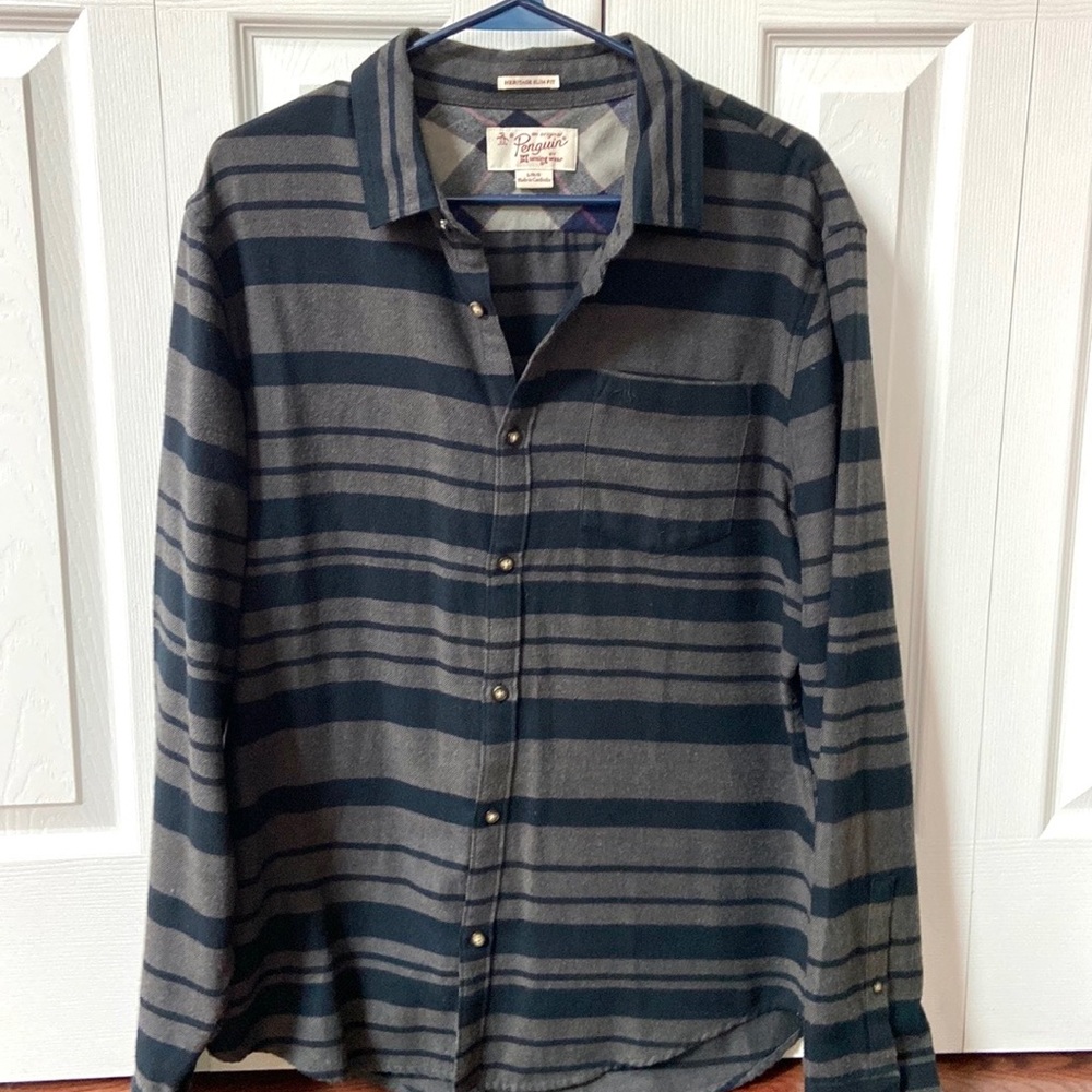 Penguin Heritage Slim Fit Flannel Button Down Shirt